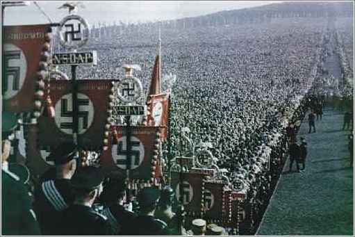 NSDAP standards at a party rally